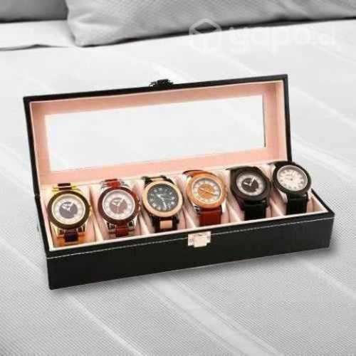 Caja organizadora para guardar 6 relojes elegantes