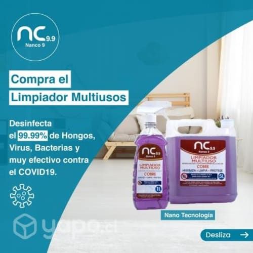 Productos Limpieza con Nanopartículas de Cobre