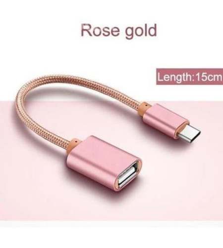 Cable Otg Tipo C De Metal Para Pendrive Mouse Tecl