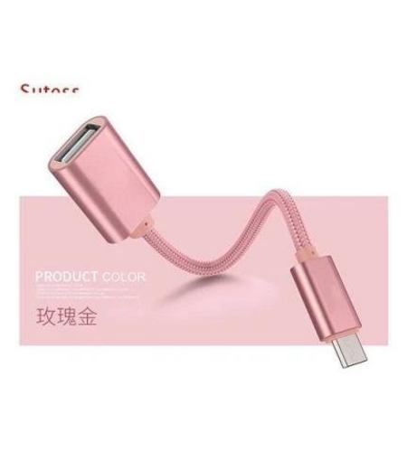 Cable Otg Tipo C De Metal Para Pendrive Mouse Tecl