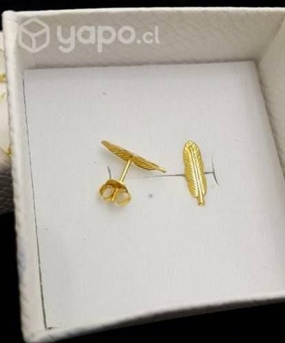 Aros de plata ley 925, bañados en oro 18k