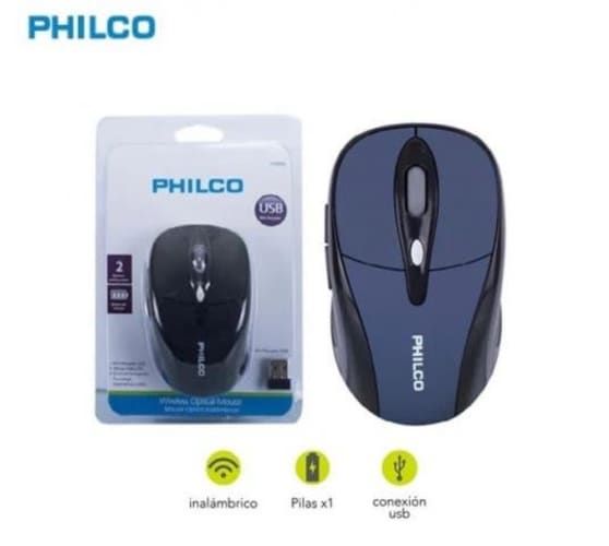 Mouse optico inalambrico azul philco