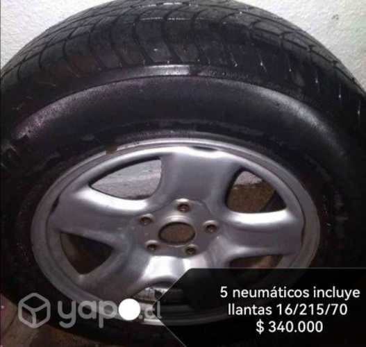 5 llantas con Neumáticos aro 16 perno 5 en 114