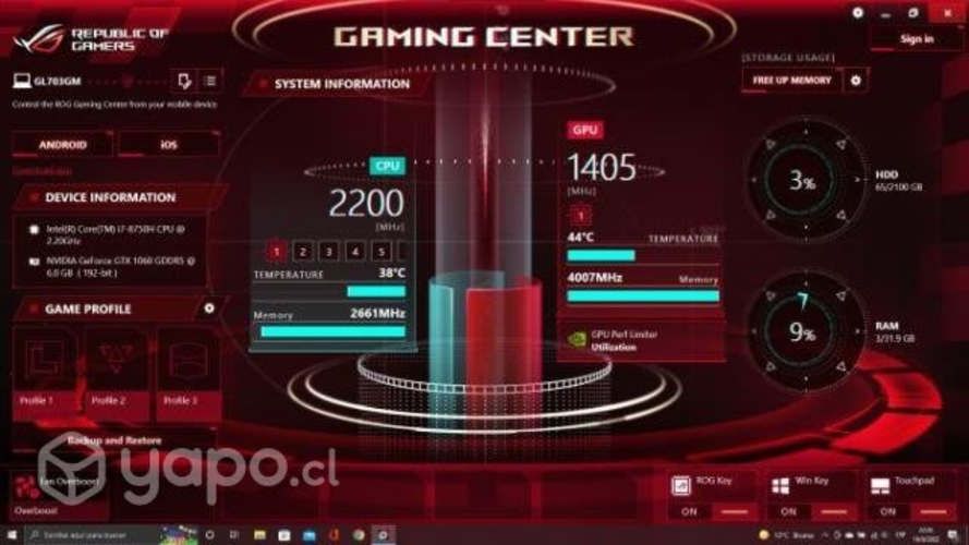 Notebook gamer ASUS Rog Strix GL703GM USADO