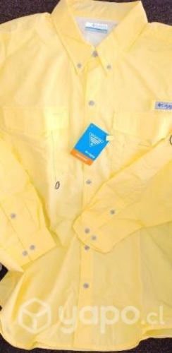 Camisa Columbia Talla L color Amarillo