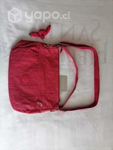 Bolso kipling grande rosaado oscuro