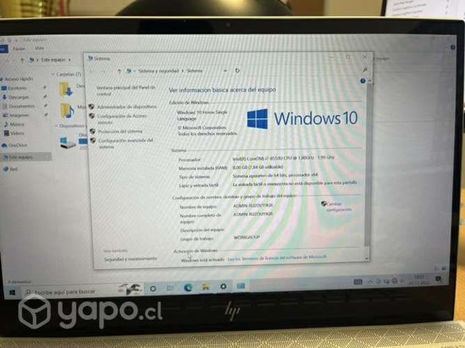 Notebook HP Envy 13 - i7 8va Generación