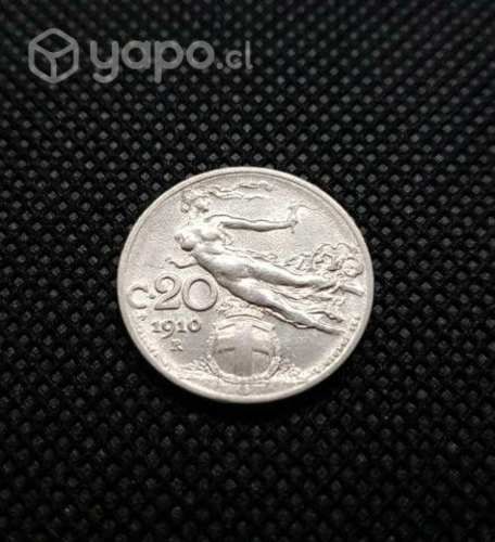 Moneda Italia 20 centesimi 1910