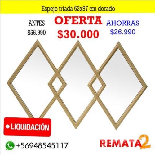 Espejo triada 62x97 cm dorado