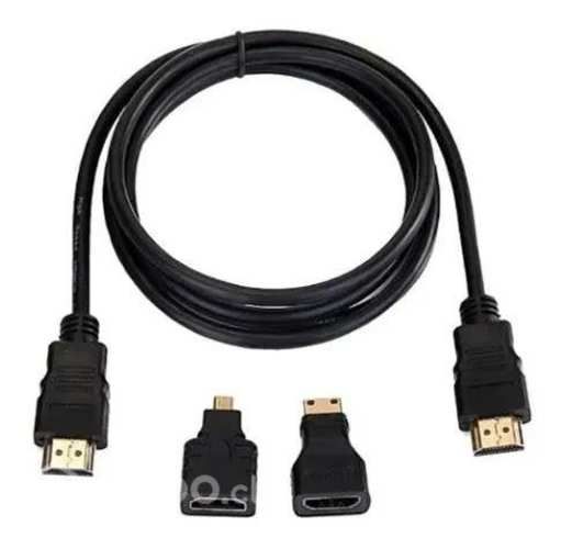 Cable HDMI 3 En 1, Con Adaptadores Mini Hd Y