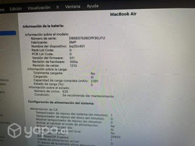 Mac book air 13 2017 excelente estado