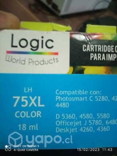 Tinta HP 75xl color alternativa de alta