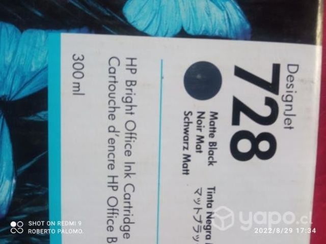 Tinta HP 728 black original de 300ml