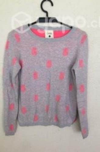 Sweater Sybilla Talla XS (gris puntos rosados PA)