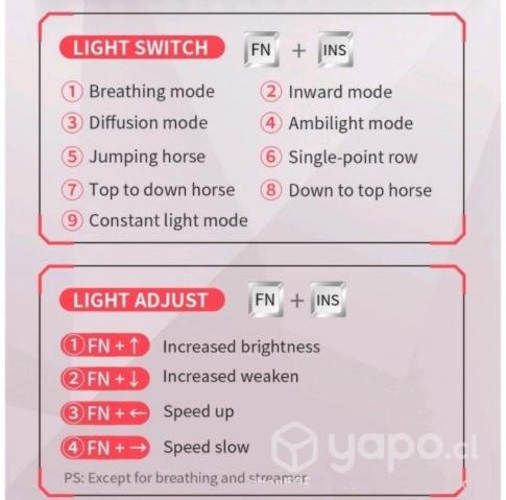 Teclado mecánico usb rgb