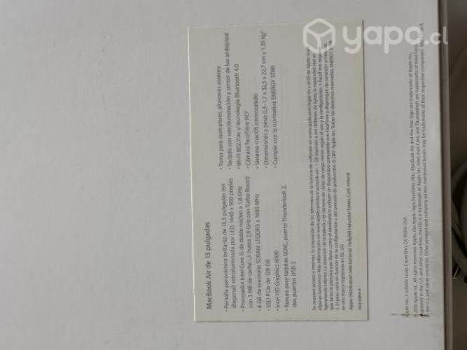 Macbook Air 13.3 , Intel Core I5 5350u 8gb De Ram