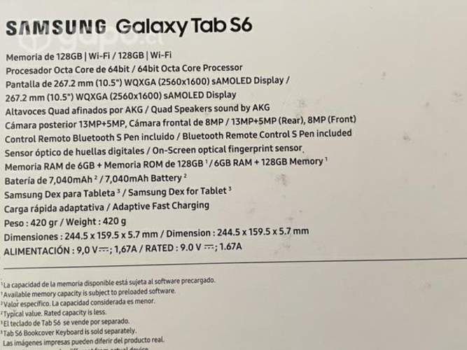 Samsung Galaxy Tab S6 (pantalla rota)