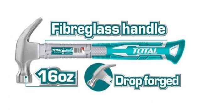 Martillo mango fibra super 16OZ TOTAL