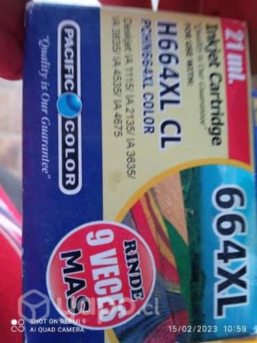 Tinta HP 664xl color alternativa de alta