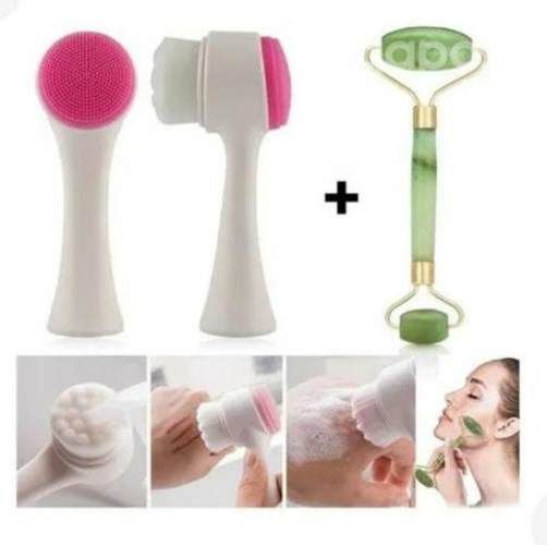 Set de Cepillo de Limpieza Facial + Rodillo Jade.