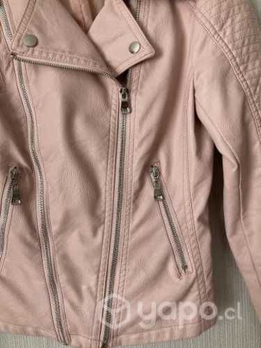 Chaqueta eco cuero cuerina mujer dama T XS rosado