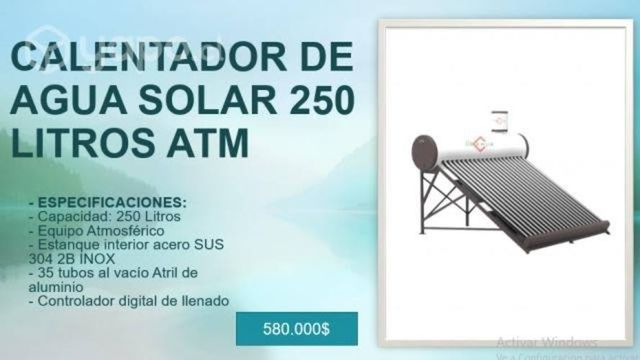 Calentador de agua solar 250 litros atm