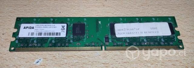 Memoria Ram PC DDR2 1GB 533 & 667 Kingston 1GB Bu