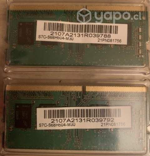 Memorias ram 8gb x2 notebook ddr4 3200mhz