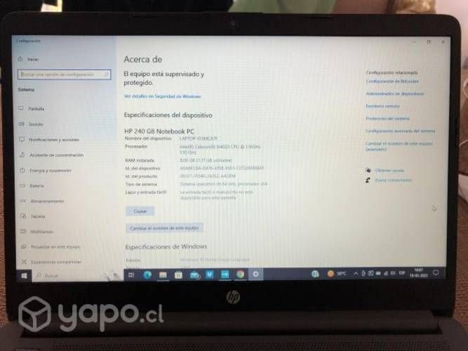 Intel(R) Celeron(R) N4020 - HP 240 G8 Notebook