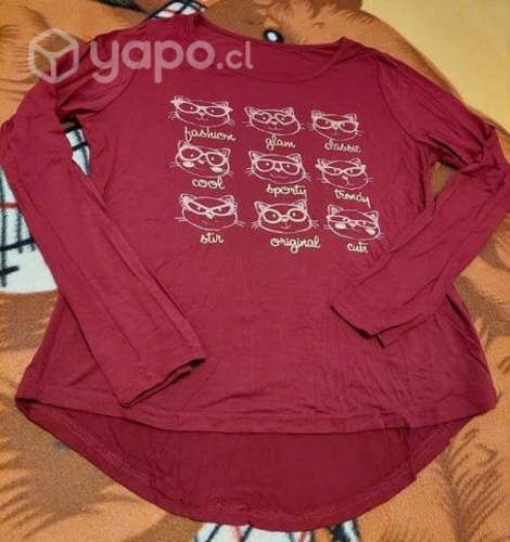Polera manga larga gatitos