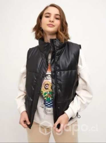 Chaqueta Puffa Sin Mangas Ecocuero