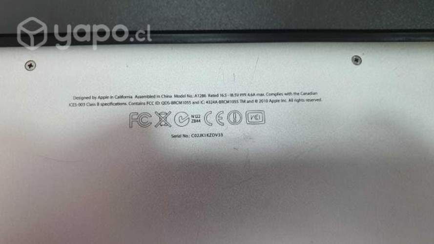 Macbook Pro I7 de 15 Pulgadas Mid 2012