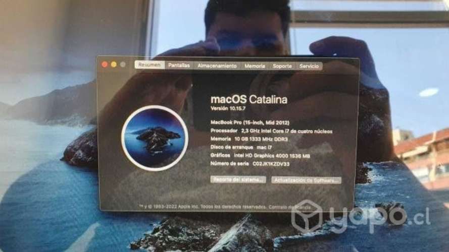 Macbook Pro I7 de 15 Pulgadas Mid 2012