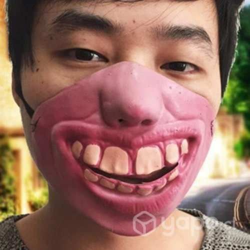 Mascara de Latex Media Cara De Sonrisa Para Fiesta