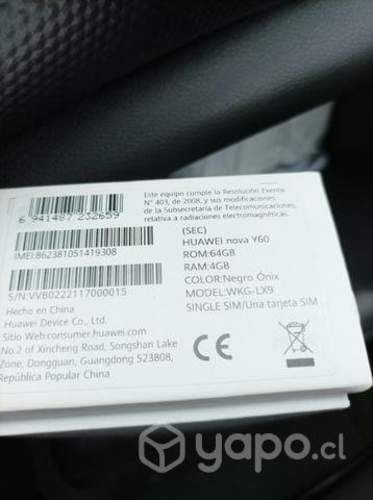 celular huawei nova Y60