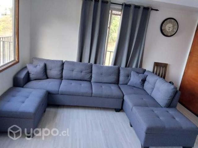 Sillon L gris+ baúl