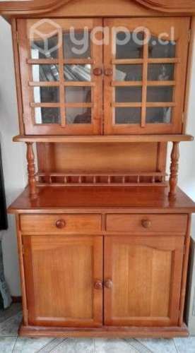 Mueble repisa vitrina de roble