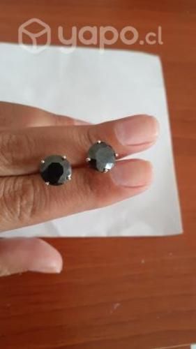 Aros de plata y piedra Onix