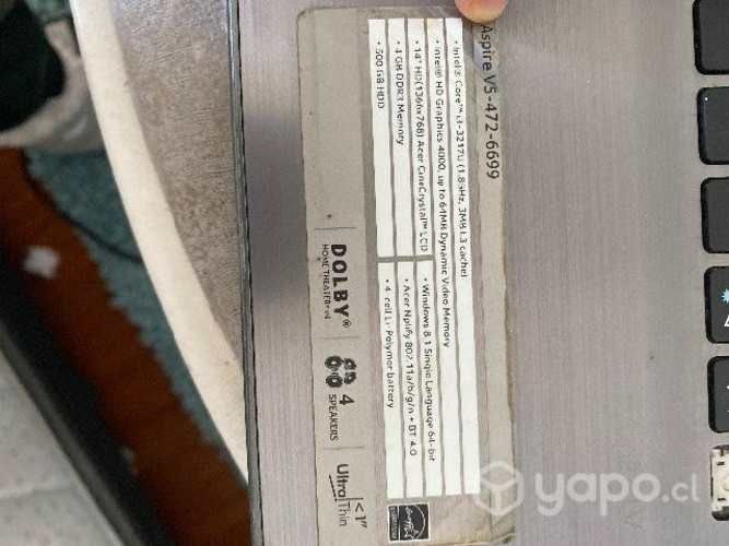 Notebook acer aspire v5-472-6699