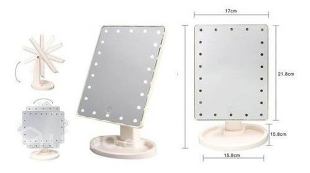 Espejo inalámbrico luz Led maquillaje