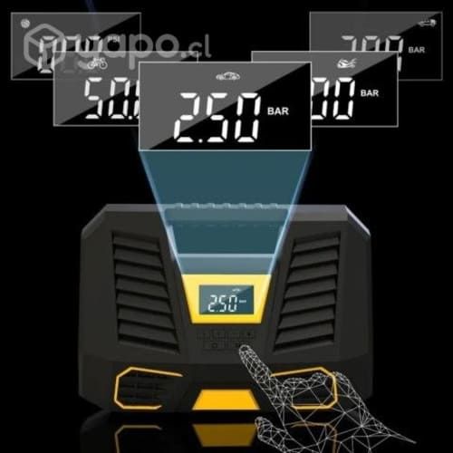 Compresor de Aire Para Auto Digital Linterna 12 Vo