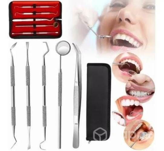 Set De 5 Herramienta De Limpieza Dientes Acero