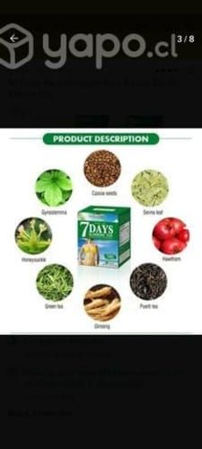 Té 7 Días Para Adelgazar Pack 8 Cajas De 20 Bolsas