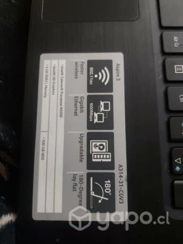 Notebook aspire 3 acer usado impecable