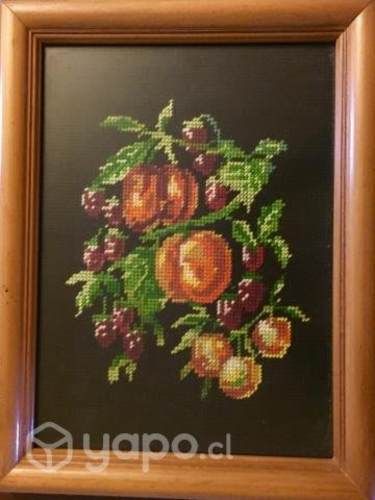 Cuadro Decorativo Frutal Punto Cruz Realizado A Ma