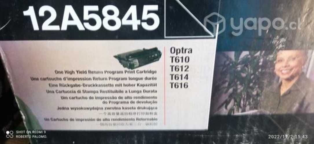 Toner lexmark 12a5845 black original de alta