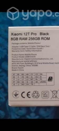Xiaomi 12 T pro Black nuevo doble sim