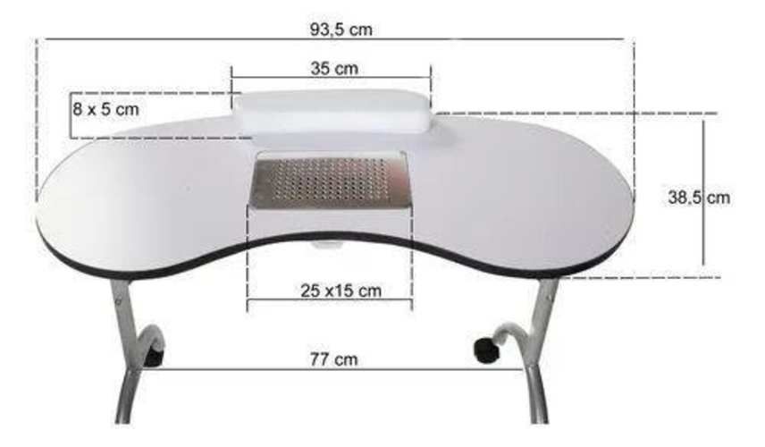 Mesa Manicure Portátil Plegable Con Aspirador