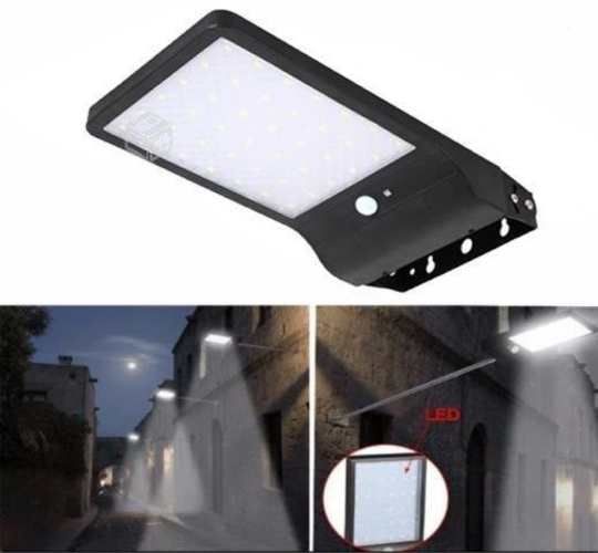 Foco Solar Pared Led Tipo Poste con Sensor de 30W
