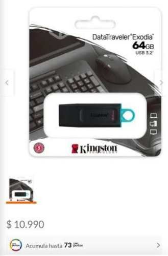 Pendrive Kingston 64 gb NUEVO